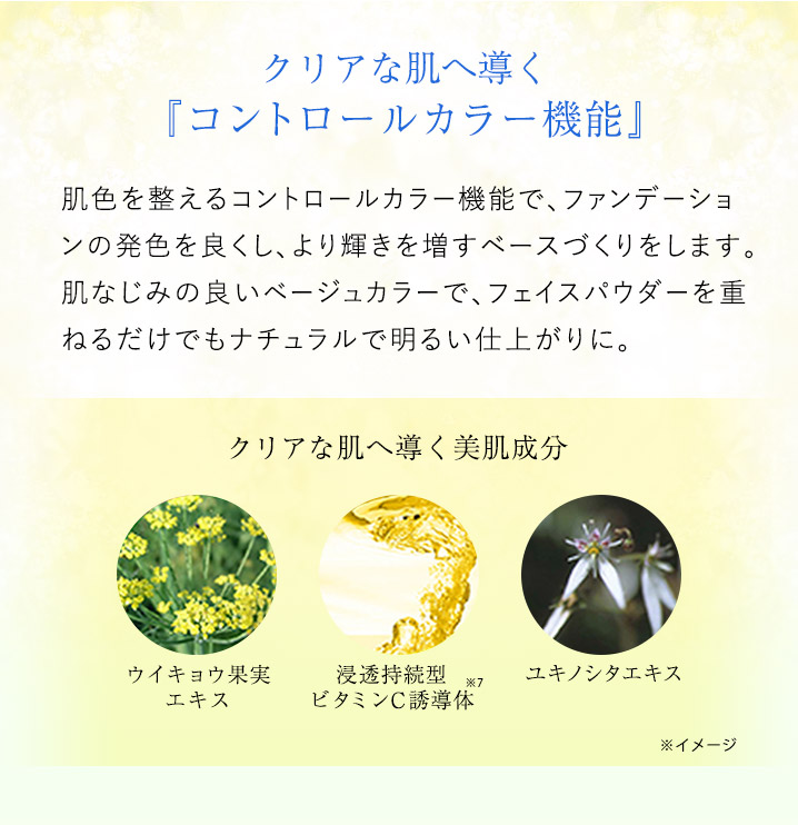 クリアな肌へ導く『コントロールカラー機能』